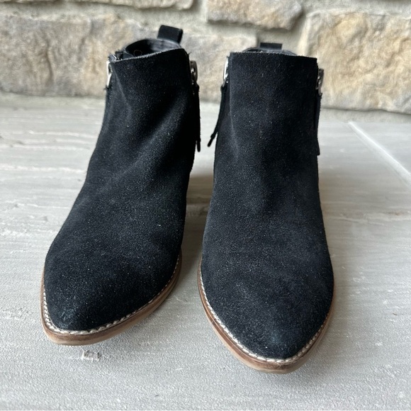Dolce Black Suede Vita Dual Zipper‎ Booties Size 8.5 - Picture 3 of 6